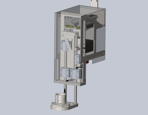 Общий вид каретки. В верхней части - клемники ЗНИ-2,5 для расключения датчиков и моторов. В этом же отсеке расположился, по факту, и омический датчик. (2976 просмотров) <a class='original' href='./download/file.php?id=124021&mode=view' target=_blank>Загрузить оригинал (1.55 МБ)</a>