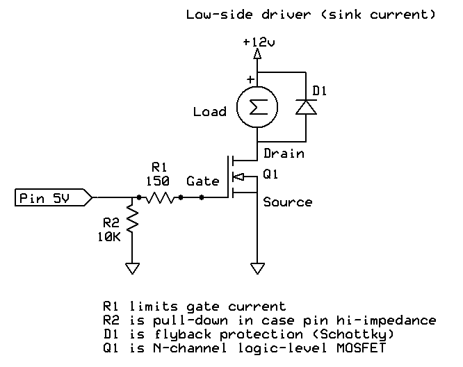 Схема включения транзистора (левая)