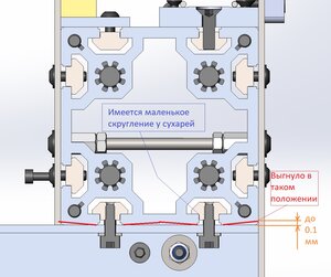 По итогу я полагаю что да, чрезмерная затяжка была лишней, но все же причиной такой аномалии стали сухари - они имеют еле заметное скругление в уголках и когда я затянул очень сильно, то свободной ширины Т-паза не хватило и они поддавили этими скруглениями кромки Т-паза в стороны, ну по крайней мере такая гипотеза у меня сложилась, ибо когда я открутил гайки, профиль вернулся в исходное состояние. (3526 просмотров) <a class='original' href='./download/file.php?id=208198&mode=view' target=_blank>Загрузить оригинал (199.92 КБ)</a>