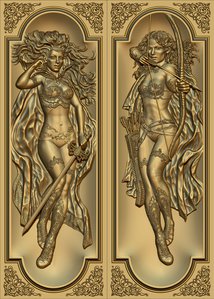 Мечница и лучница.  (май-июнь 2013)<br />Частный заказ. <br />Работа по личным эскизам заказчика. (14484 просмотра) <a class='original' href='./download/file.php?id=40391&mode=view' target=_blank>Загрузить оригинал (3.35 МБ)</a>