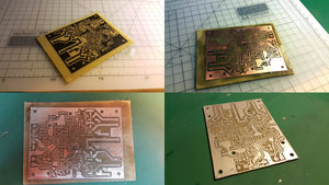 1 - Промываем в теплой проточной воде плату после травления<br />2 - отмываем тонер, в хорошо проветриваемом помещении при помощи ацетона и ватного диска<br />3 - лужение, для меня это как &quot;упаковочная пленка с пупырками&quot; )) Смазываю всю плату ЛТИ-120, устанавливаю широкое жало, типа нож, минимально возможную температуру для плавления припоя и легкими движениями заполняю всю плату. Возле МК обнаружился обрыв дорожки, восстановил при помощи кусочка ножки от детальки<br />4 - Сверловка отверстий. Сначала прохожу всю плату минимально необходимым диаметром. Потом по готовым отверстиям добиваю бОльшими диаметрами. Сверлю при помощи дремеля и гибкого вала. Крупные отверстия на сверлильном станке. Отрезаю плату алмазным диском для дремеля, в очках и респираторе. В идеале в момент отреза подставить пылесос, пыли летит очень много и она очень вредная. (2977 просмотров) <a class='original' href='./download/file.php?id=76083&mode=view' target=_blank>Загрузить оригинал (1.03 МБ)</a>